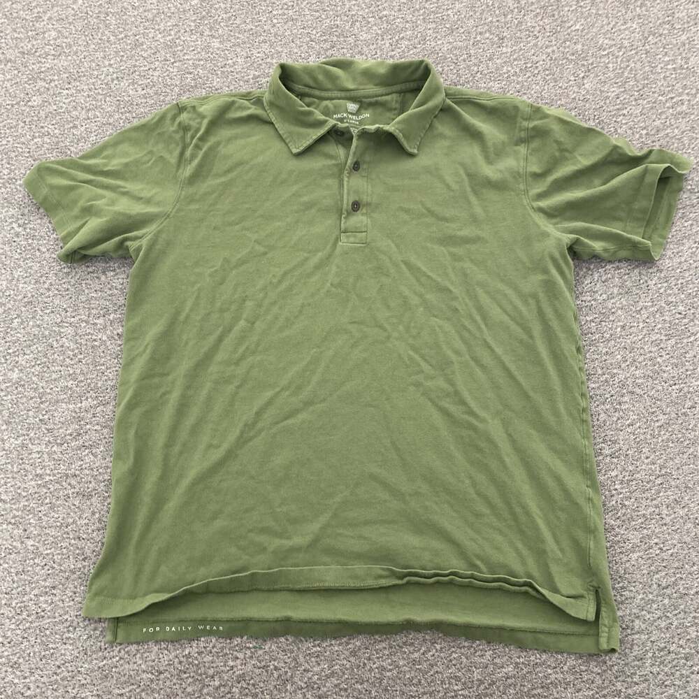Mack Weldon Men’s Size XL Green Short Sleeve Collared Cotton Summer Polo Shirt